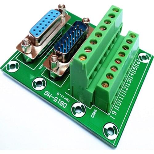 D-SUB DB15 Male / Female Header Breakout Board, Terminal Block, Connector