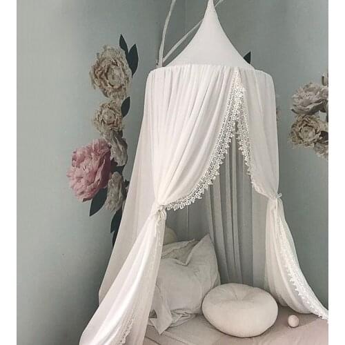 Baby Bed Curtain Net For Crib Girls Nordic Style Princess Lace Net Hung Dome Bedding Baby Bed Canopy Tent Curtain Room Decor