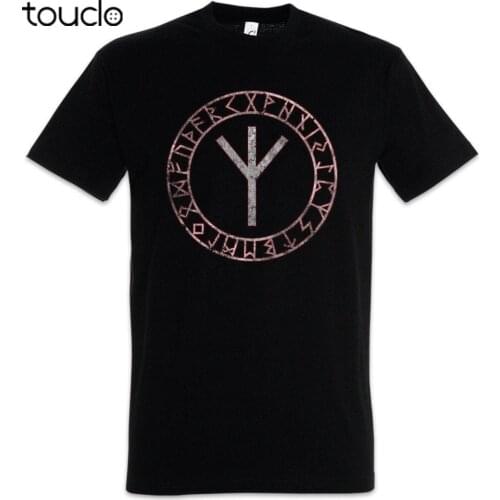 Elhaz Rune T-Shirt Algiz Futhark Yr Eolhx Ezec of Life Runes Circle German Norse Fashion 2019 Brand Design Cool Green T Shirt