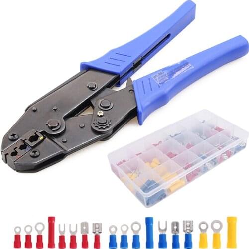 Electrical Clamp Hand Tool Set Terminal Crimping Pliers HS-30J 0.5-6mm2 Wire Crimper Pliers With 175/300pcs Insulation Terminals