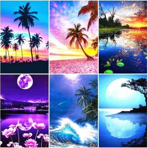 Evershine 5D DIY Diamond Painting Full Square Scenery Diamond Mosaic Sale Scenic Diamond Embroidery Tree Rhinestones Pictures