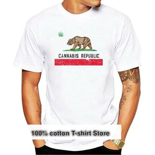 California Republic Weed T-shirt Weed Smoker Shirts Summer Style Casual Clothing 2020 Summer Style Fashion