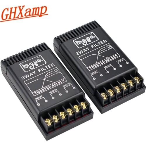 GHXAMP 80W 2 Way Car Speaker Crossover Retrofit Tweeter Bass Speaker Frequency Divider MKT Metal Film Capacitor 2.8KHz 2pcs