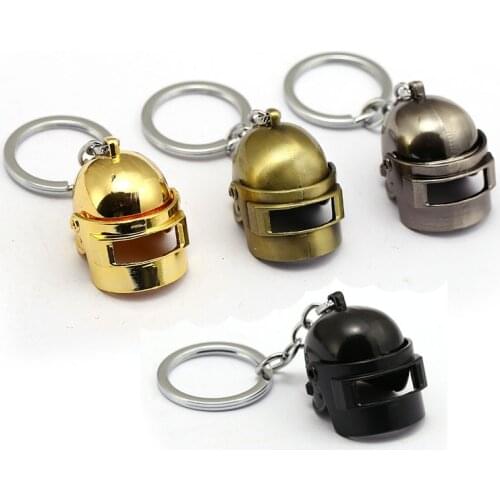 Game PUBG Level 3 Helmet Keychain Small Size Metal Can Open Key Chain Key Holder Portachiavi Porte Clef Men Friend Gift Jewelry