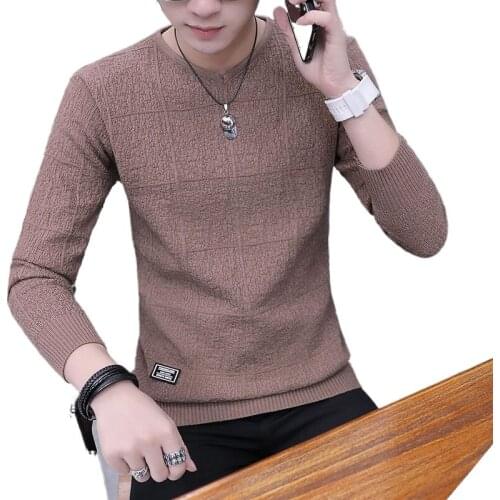 Quality mens sweater sweater spring, autumn and winter new green slim Korean handsome bottoming shirt warm clothes