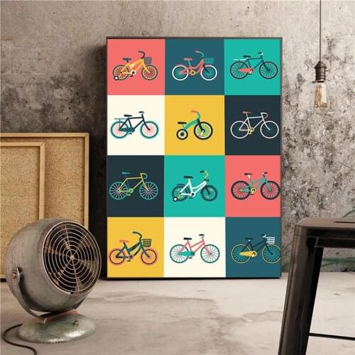 Modern Bicycle Lover Gift for Cyclist Canvas Paintings Cycling Poster Print Wall Art Pictures for Living Room Wall Decor Cuadros