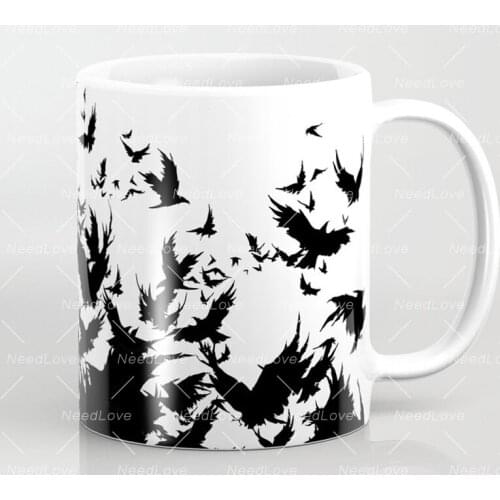 350ml Ravens Ceramic Coffee Mug Travel Mug White Tea Milk Cups and Mugs Gift