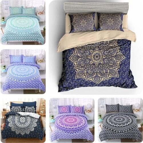 3D Printed Bohemian Gradients Comforter Bedding Sets Mandala Duvet Cover Set Pillowcase Queen King Size Bedroom Set For Adult