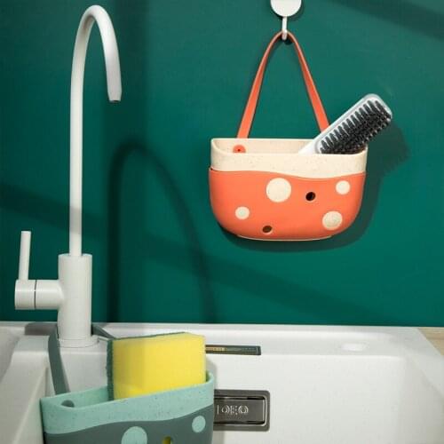 Kitchen Sink Drain Basket Dish Cloth Sponge Storage Bag Hanging Drain Bag Soap Rack Portable Sink Holder Home Bath Storage Tools