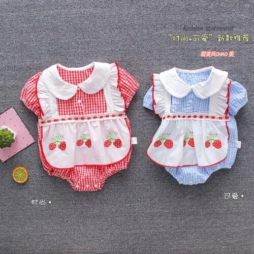 Female baby summer one-piece short sleeve new newborn fart clothes Princess Baby ha clothes foreign style super cute clothes