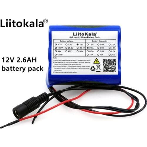 12V 2.6Ah 18650 battery 12.6V 2600 mAh + PCB protection lithium battery board
