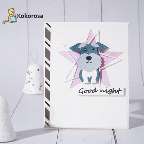 Kokorosa Cute Dog Pet Cutting Dies Metal Dies Scrapbooking Album Card Making Embossing Stencil Diecuts New 2021