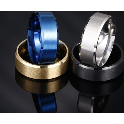 8MM Matte Stainless Steel Mens Ring Simple Fashion Jewelry Jewelry Gift