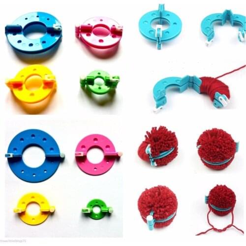 8 Pcs 4 Sizes Wool ball Maker Knitted Tools Yarn Pompon Wool Plush Ball Set Fluff Ball Weaver Wool Ball Production Tools Pompoms