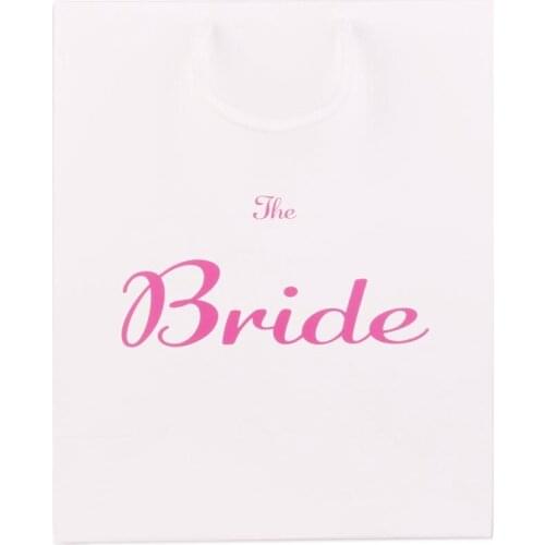 New Hot Sale Large Bride Wedding Hen Party Paper Gift Favour Bag with Handle White DIY Crafts Bride Party Favor Gifts Decoration