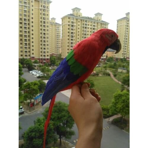 New simulation parrot toy plastic&furs red&green&blue bird model gift about 40cm 1372