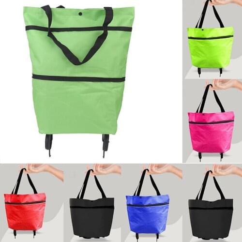 New Folding Shopping Bag Shopping Buy Food Trolley Bag On Wheels Bag Buy Vegetables Shopping Organizer Portable Bag