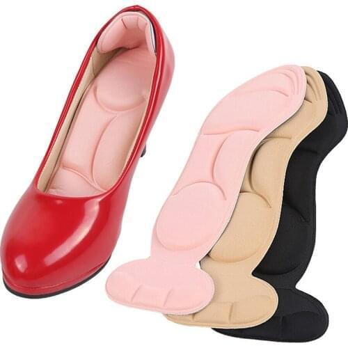 New 3 Colors Comfortable Non-Slip 2 in 1 Heel Cushion Inserts Heel Shoe Pads Women Heel Pads Non-Slip Insole Foot Care Tool