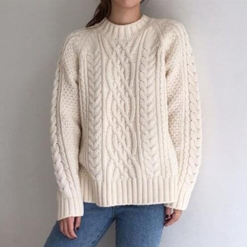 2020 Autumn Winter Womens Sweaters Pullovers Warm Minimalist Korean Fashionable Casual Solid Loose Jumpers CL595