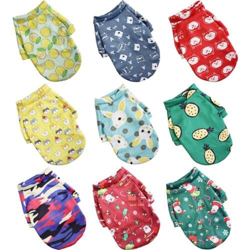 XS-2XL Autumn Winter Classic Printed Thin Plush Two-Legged Clothes Pet Cat Coat Fashion Comfortable Clothing For Small Dogs