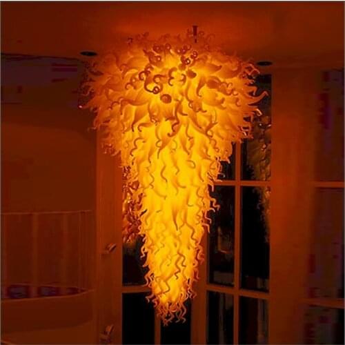 Hotel Big French Vintage Chandelier Top Design Colored Hand Blown Clear Glass Small Size Chandelier with Simple Designed