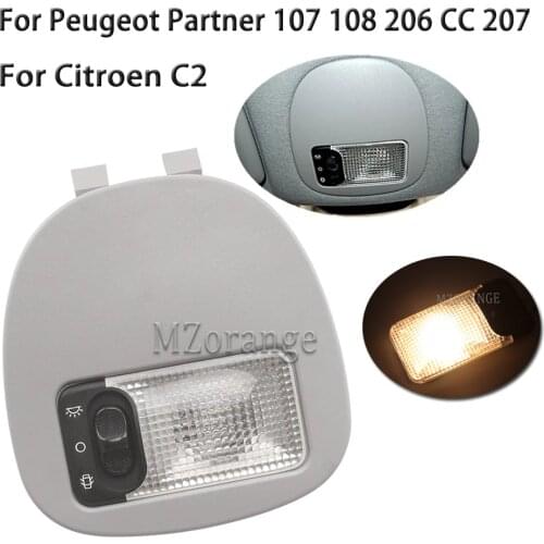 MZORANGE Front Interior Dome Reading Light For Peugeot Partner 107 108 206 CC 207 For Citroen C2 Car Auto Reading Ceiling Lamp