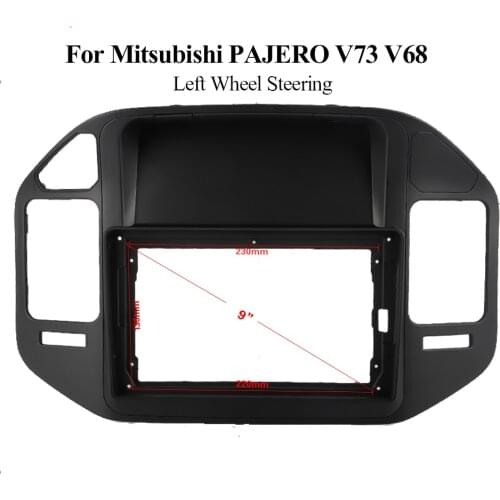 New Black ABS Plastic Trim Fascia Frame For Mitsubishi PAJERO V73 V68 Refit 9" Car Android Navigator DVD Mounting Dashboard