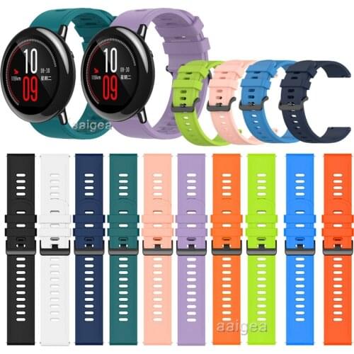 Silicone WatchBand Strap For Huami Amazfit PACE for Huami Amazfit Stratos 2 2S 3 Replacement band for 20mm 22mm