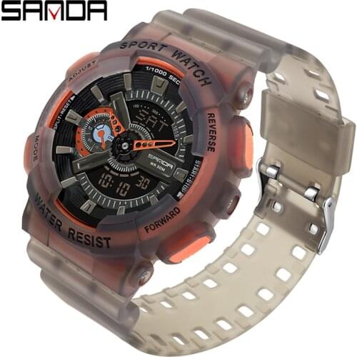 SANDA G Style Mens Watches Brand Sport Watch Ladies Fluorescence clock S Shock Waterproof Quartz Watch Relogio masculino 3029