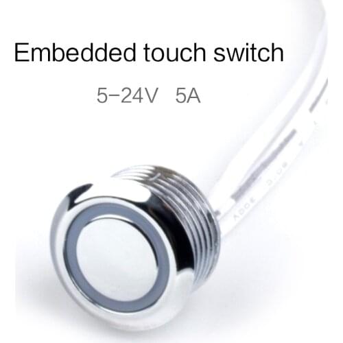 Touch Switch Stepless Dimming Waterproof Metal Touch Button Light Switch Fit For DC 5V 12V -24V LED Strip