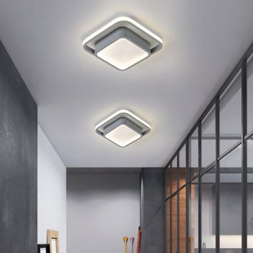 Gray LED Aisle Lights Ceiling Lights For Bedroom Living Room Bedside Lamp Kitchen Cafe Bar Restaurant Decoration Round Square
