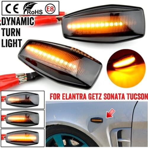2pcs For Hyundai Flowing Water Indicator LED Side Marker Turn Signal Light For Elantra Getz Sonata XG Terracan Tucson