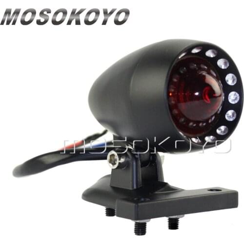 Motorcycle LED Taillight Running Light Brake Stop License Plate Light for Harley Custom Dyna Cafe Racer Cruiser