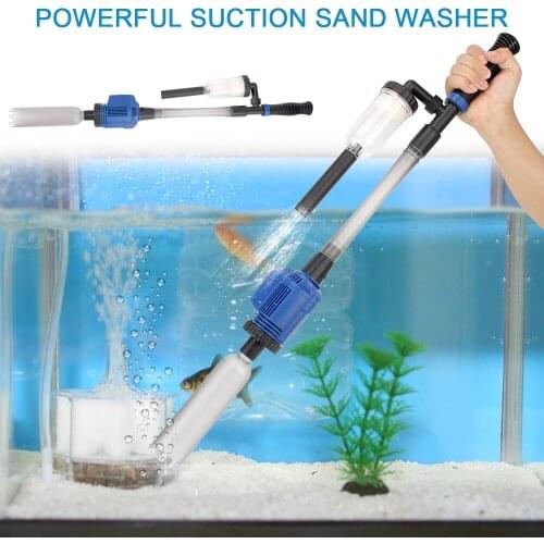 Vacuum Gravel Water Changer US Plug Fish Tank Sand Washer Aquarium Siphon Operated Cleaner Electric Siphon Filter