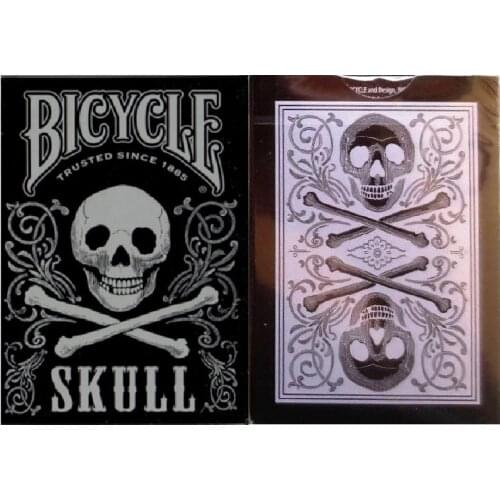 Bicycle Skull Playing Cards Metallic Silver Edition Deck USPCC Ghost Poker Magic Cards Magic Tricks Props for Magician