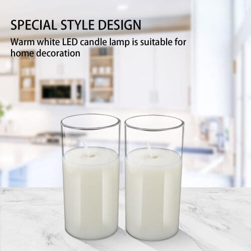 Amber Glass LED Flameless Candles Flickering with Remote,Battery Operated,For Wedding,Festival Decorations,Gift,3 Pack