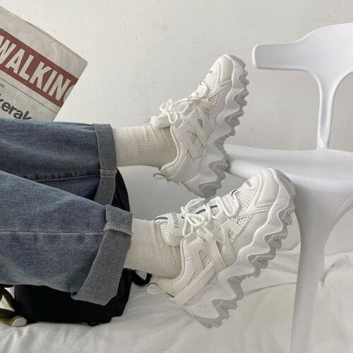 2021 Chunky Sneakers INS Fashion Women Platform Casual Shoes Brand Student Sports Trainers Women Old Dad Shoes Zapatos De Mujer