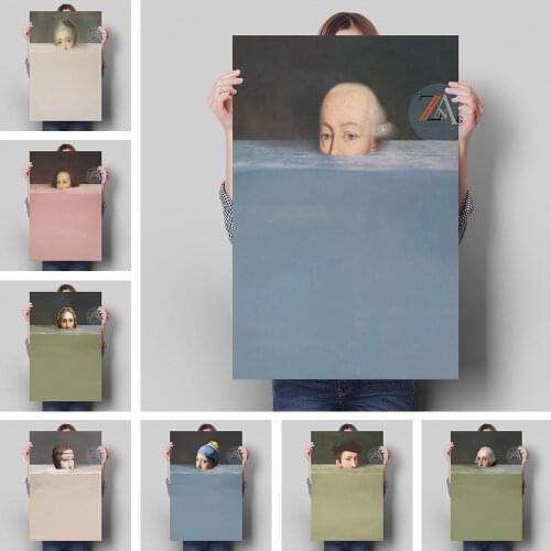 Famous Painting Portrait Spoof Creative Poster Canvas Printing For Art Wall Decoration And Modern Home Room Decor Pictures