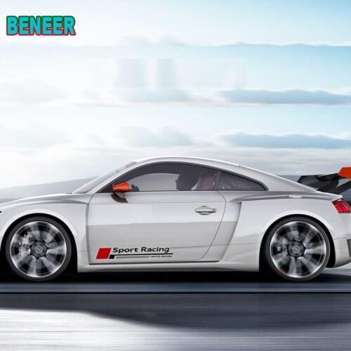 2pcs NEW car side body sticker for Audi sline A1 A3 A4 A5 A6 A6L A7 A8 Q3 Q5 Q7 TT S RS