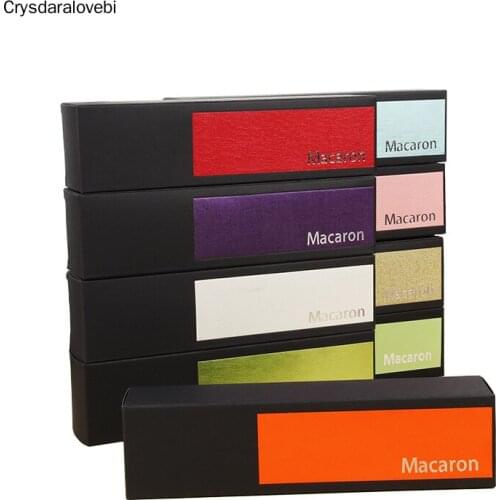 20pcs Macaron Gift Box Transparent Skin Packing Cookie Chocolate Candy Boxes Black Xmas NewYear Wedding Party Dessert Shop Decor