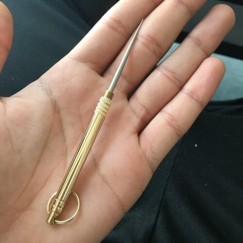 2021 Titanium Edc Portable Multifunctional Toothpick Bottle Keychain Fruit Fork Camping Tool Toothpick Tube Key Ring Key Chain