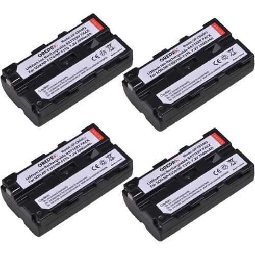 4x NP-F550 NP-F570 Battery for Sony NP F550 F570 F770 F530 F750 F730 F950 F960 F970 F975, CCD SC55 TRV81 TRV210 MVC-FD81 Hi-8