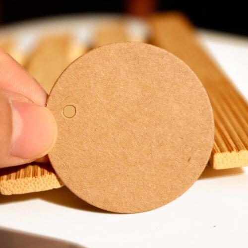 500pcs Round Circle Kraft Gift Tag Multipurpose Party Candy Cookie Bags Decor Packaging Labels Hang Tag Garment Tag Price Card