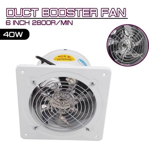 6 inch 2800R/Min 40W Duct Booster fan Exhaust Blower lampblack window ventilating fan for bathroom home kitchen wall Exhaust fan
