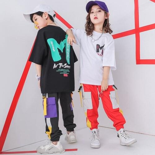 Kids Hip Hop T Shirt Clothing for Girls Cropped Sweatshirt Tops Jogger Pants Jazz Dance Costumes Ballroom Dancing Clothes Wear