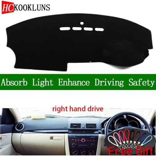 For mazda 3 2006 2007 2008 2009 2010 2011 2012 Right Hand Drive Dashboard Cover Car Stickers Dash Mat Interior Accessories