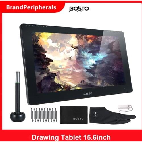 BOSTO Studio 16HD 15.6 Inch Portable Graphic Monitor Drawing Tablet All-in-One Computer 1920*1080 HD 8192 Level Battery-Free Pen