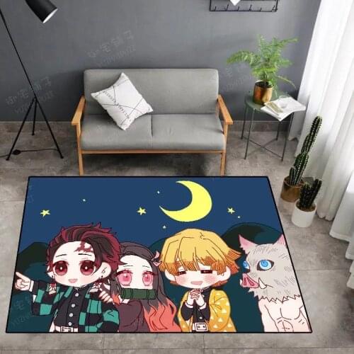 Anime Demon Slayer Anti Slip Welcome Entrance Doormats Kamado Tanjirou Nezuko Floor Mats for Living Room Bedroom Carpet