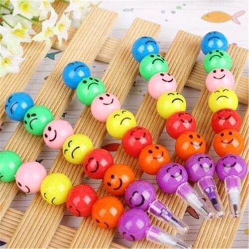 Creative Sugar-Coated Haws cartoon pencil 7 Colors crayons student pencil Smile Graffiti Pen Stationery Gifts student supplies