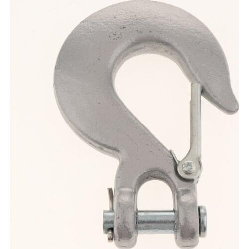 Grade 80 Drop Forged Alloy Steel Clevis Sling Hook with Latch, Painted Finish, 3/8 Inch Trade, 12000 lbs Working Load Limit